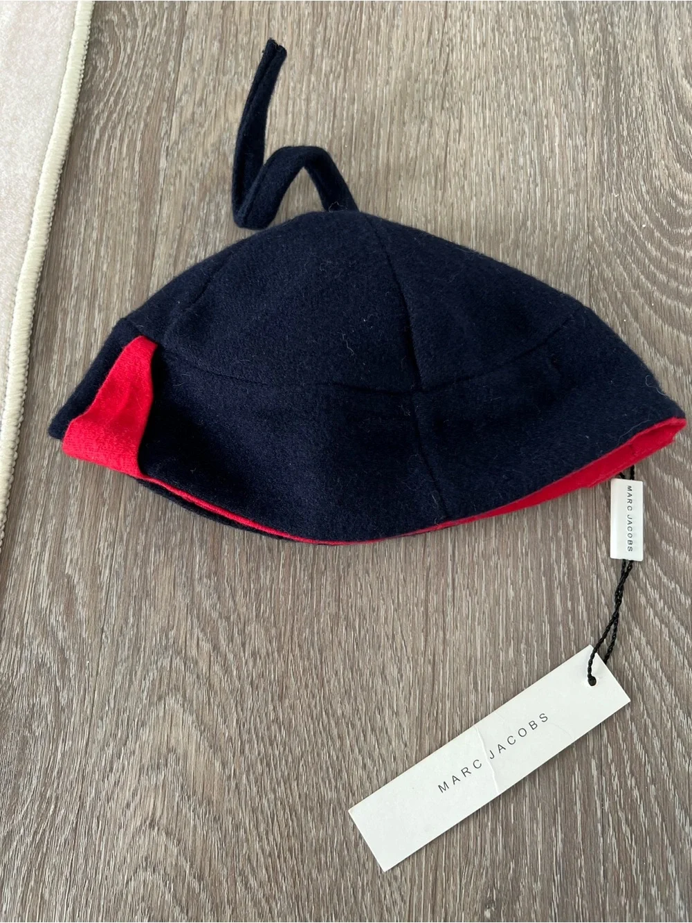 Marc Jacobs Kids Navy and Red Reversible Beanie